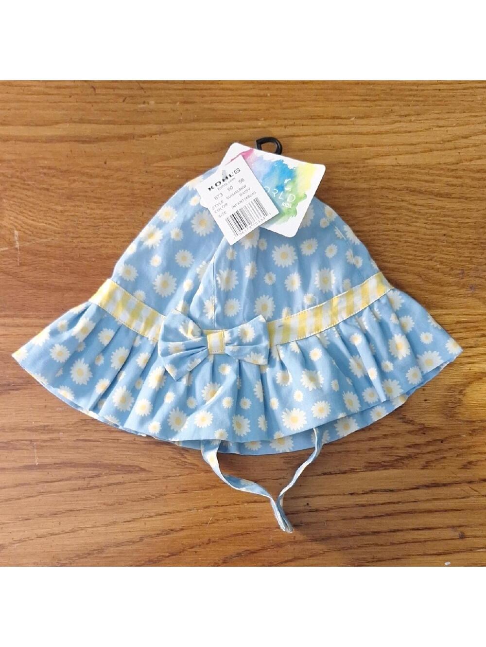 Nwt Bioworld Blue And Yellow Floral Baby Hat